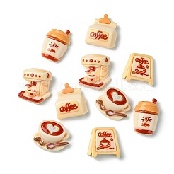 50Pcs 5 Styles Coffee Theme Opaque Resin Decoden Cabochons&nbsp;FIND-CJ0011-15