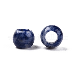 ナチュラルブルースポットジャスパービーズ  大穴ビーズ  ロンデル  10~10.5x7.5~9mm  穴：5mm&nbsp;G-T092-10mm-11