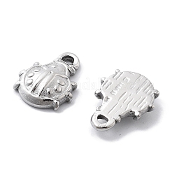 変色防止304ステンレススチールチャーム  てんとう虫のチャーム  ステンレス鋼色  13x10.5x3mm  穴：1.2mm&nbsp;STAS-R130-15P