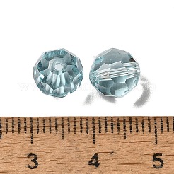 ガラス k9 ガラス  模造オーストリアクリスタルビーズ  多面カット  ラウンド  ライトスカイブルー  8mm  穴：1mm&nbsp;GLAA-H024-17E-01