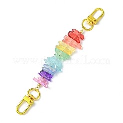 Dyed Colorful Natural Quartz Crystal Chakra Prism Link Bag Extender Chains&nbsp;FIND-JF00144