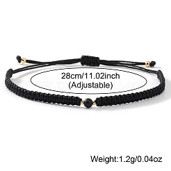 2Pcs 2 Colors Narutal Gemstone Round Bead Braided Bracelets&nbsp;QV7092