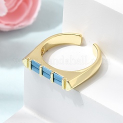 Brass Micro Pave Cubic Zirconia Cuff Open Rings for Women&nbsp;RJEW-L343-02G-01