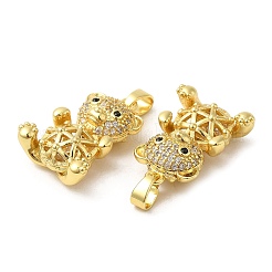 Rack Plating Brass Micro Pave Cubic Zirconia Pendants&nbsp;KK-M252-01G