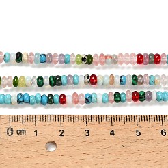 天然＆合成混合宝石ビーズ連売り  ロンデル  染めと未染色の混合  3.5~4.5x1.5~2.5mm  穴：1mm  約172個/連  15.16''（38.5センチメートル）&nbsp;G-K343-C42-01