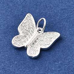 925 Sterling Silver Micro Pave Cubic Zirconia Pendants&nbsp;STER-D309-01F-S