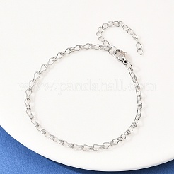 201 Stainless Steel Bulb Link Chains Chain Bracelets for Women&nbsp;BJEW-G767-01B-P