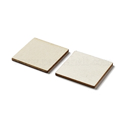 未完成の木製の正方形のスライス  木の切り欠き  塗装用  焼き絵  湯通しアーモンド  3x3x0.2cm&nbsp;WOOD-XCP0001-85
