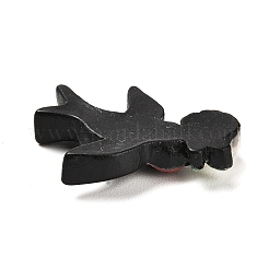 オペーク樹脂カボション  ツバメ  ブラック  30.5x23.5x6mm&nbsp;RESI-F045-05D