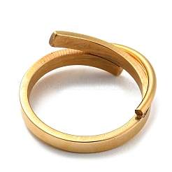 イオンプレーティング（IP）304ステンレススチールリング（女性用）  ラップリング  ゴールドカラー  usサイズ7（17.3mm）&nbsp;RJEW-E078-03G