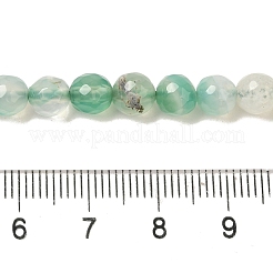天然瑪瑙（染色・加熱）ビーズ連売り  多面カット  ラウンド  ミディアムアクアマリン  6~6.5mm  穴：1mm  約63~66個/連  15.24~16.14''（38.7~41センチメートル）&nbsp;G-H066-B03-01