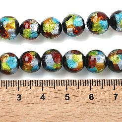 Handmade Foil Glass Beads&nbsp;LAMP-K039-37B