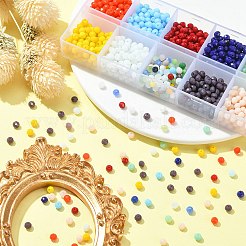 10 グリッド 10 スタイル 不透明ソリッドカラーガラス ビーズ 連売り  多面カット  ロンデル  ミックスカラー  4x3mm  穴：0.4mm  123~127pcs /グリッドについて  1 グリッド/スタイル&nbsp;EGLA-YW0001-45
