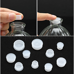 5種類のスタイルのプラスチックボトルストッパー50個  ワインボトル用  コラム  ホワイト  14.5~24.5x10~11mm  内径：9.5~19mm  10個/スタイル&nbsp;AJEW-GF0007-49