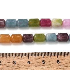 染め加工天然石ホワイトジェイドビーズ連売り  コラム  ミックスカラー  8.5x6.5mm  穴：1.2mm  約47個/連  14.96''（38センチメートル）&nbsp;GG-CBAADBA-A02