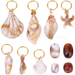 10Pcs Acrylic Braiding Hair Pendants Decoration Clips&nbsp;OHAR-BM0001-01