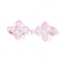 焼き絵用塗料、透明ガラスビーズキャップ  花  パールピンク  10x10x3.5~4mm  穴：1~1.4mm  約2080個/1000g&nbsp;DGLA-N014-03B