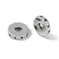 ラックメッキ真鍮チャーム  カドミウムフリー＆ニッケルフリー＆鉛フリー  フラットラウンド  プラチナ  8x2mm  穴：2mm&nbsp;KK-S367-19B