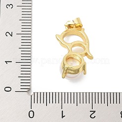 ラックメッキ真鍮チャーム  ABSの模造パールと  長持ちメッキ  鉛フリー＆カドミウムフリー  18KGP本金メッキ  イルカ  21.5x11x7.5mm  穴：4.5x3.5mm&nbsp;KK-K293-24A-G