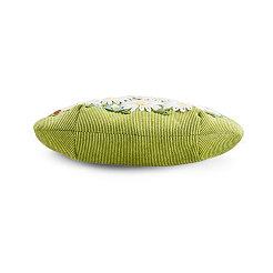 コーデュロイのレディースイブニングバッグ  刺繍ミルクの綿の花  合金の花の財布のフレームハンドル  合金ツイストカーブチェーン  緑黄  240x240mm&nbsp;JBG008A-02