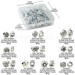 60Pcs 10 Style Tibetan Style Alloy European Beads&nbsp;TIBEB-FS0001-06