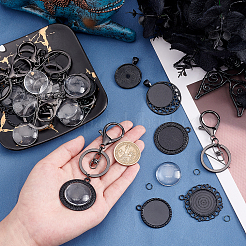 DIY Flat Round Charm Keychain Making Kit&nbsp;DIY-PH0006-70