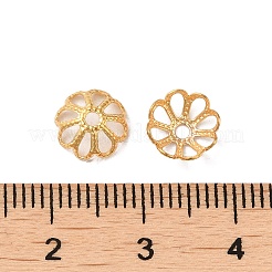 316ステンレススチールビーズキャップ  マルチ花弁  花  18KGP本金メッキ  8x3mm  穴：1.5mm&nbsp;STAS-C080-02B-G