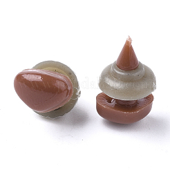 クラフト用品プラスチック人形の鼻パーツ  安全鼻  ココナッツブラウン  12x15mm  ピン：5~6mm&nbsp;KY-R072-13D