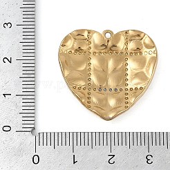 304ステンレスペンダント  ハートチャーム  ゴールドカラー  26x27x3.5mm  穴：1.4mm&nbsp;STAS-M078-03C-G