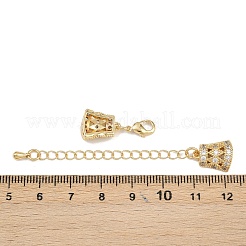 Brass Micro Pave Cubic Zirconia Ends with Chain&nbsp;KK-C136-02G