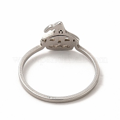 変色しない201ステンレススチール製ハロウィンパンプキンリング（女性用）  ステンレス鋼色  内径：18mm&nbsp;RJEW-K239-02P
