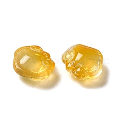 クリアガラスペンダント  長寿ロックチャーム  ゴールド  14x16x7mm  穴：1.2mm&nbsp;GLAA-D025-08F