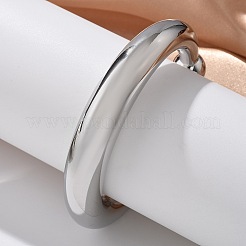 304ステンレススチール製カフバングル  女性用オープンバングル  プラチナ  内径：2-1/2x2インチ（6.2~4.95cm）&nbsp;BJEW-S161-05P