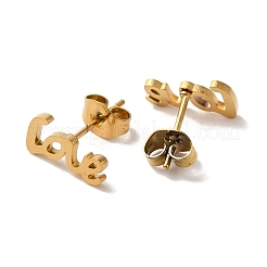 PVD Vacuum Plating 304 Stainless Steel Stud Earrings&nbsp;EJEW-Z040-32G