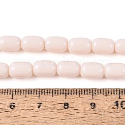オペークガラスビーズ連売り  バレル  アンティークホワイト  9x6mm  穴：0.7~1mm  約42~44個/連  14.57~15.75''（37~40センチメートル）&nbsp;GLAA-T028-14P-A02
