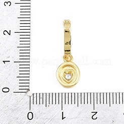 Brass Micro Pave Clear Cubic Zirconia Pendants&nbsp;KK-H268-07G-04