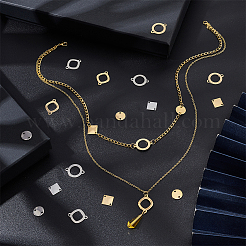 80Pcs 8 Styles 201 Stainless Steel Connector Charms&nbsp;STAS-UN0041-01