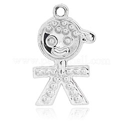 Nickel Free Silver Color Plated Alloy Rhinestone Boy Pendants&nbsp;ALRI-E107-01S-NF