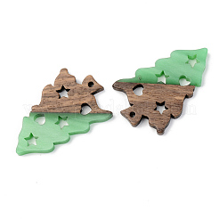 Opaque Resin & Walnut Wood Pendants&nbsp;RESI-S389-006A-C03