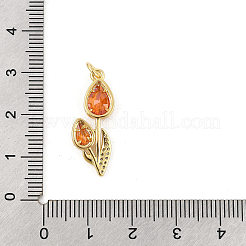 Brass Micro Pave Cubic Zirconia Pendants&nbsp;KK-P300-09B-G