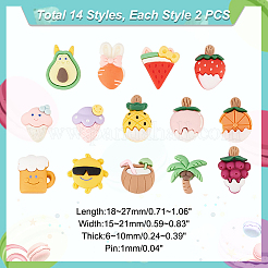 Summer Theme Opaque Resin Map Pins&nbsp;AJEW-AB00061