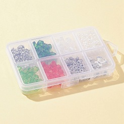 DIYジュエリー作りの発見キット  アクリル＆ガラスバイコーン＆ABSプラスチックパールビーズを含む  クリスマスツリー&ストッキング&ジングルベル合金ペンダント&スペーサービーズ  ミックスカラー  346個/箱&nbsp;DIY-FS0004-48