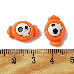 ハロウィーンテーマの不透明樹脂デコデンカボション  頭蓋骨のキャンディー  11x16.5x7mm&nbsp;LS-CRES-Q219-02A
