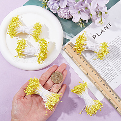 ヘアピンアクセサリー用の石膏造花芯入り綿  きいろ  61x2.5mm  240個/セット&nbsp;DIY-WH20001-21A