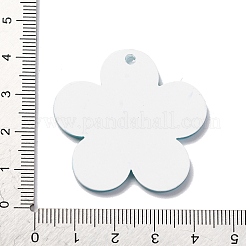 アクリルパーツ  グリッターパウダー付き  笑顔の花  ショッキングピンク  38x39x2mm  穴：2.2mm&nbsp;OACR-Q055-01E