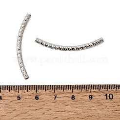 304ステンレスチューブビーズ  カーブチューブ  ステンレス鋼色  40x3mm  穴：1.8mm&nbsp;STAS-B128-13C-P