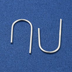 925スターリングシルバーピアスフック  イヤーワイヤー ループなし  s925スタンプあり  銀  17.5x8x0.7mm&nbsp;STER-NH0001-39S