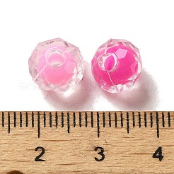 透明つや消しアクリル二層ビーズ  多面カット  ラウンド  ミックスカラー  9x7mm  穴：2.8mm&nbsp;OACR-H039-07