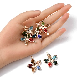 6Pcs Rack Plating Iron Glass Pendants&nbsp;IFIN-YW0001-51