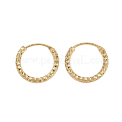 Brass Textured Hoop Earrings&nbsp;LS-EJEW-F378-03B-G